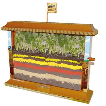 WILD! Science - WS27 Worm Farm - Ages 6+ - In Home Learning Science Kit - Easy Assembly - Worm Farm, Colored Sand, Accessories and Education & Instruction Booklet