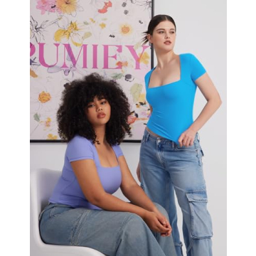 PUMIEY Women's Square Neck Tops for Ultimate Style and Comfort