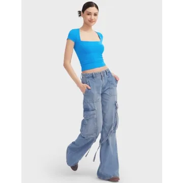 PUMIEY Women's Square Neck Tops for Ultimate Style and Comfort