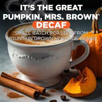 Maud's Decaf Pumpkin Spice Flavored Coffee Pods, 18 ct - Decaffeinated Great Pumpkin Mrs. Brown - 10...
