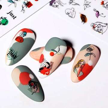 Graffiti Fun Nail Art Stickers Decal - Creative 3D Designs for Perfect Nails