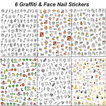 Creative 3D Graffiti Nail Art Stickers for Unique Designs