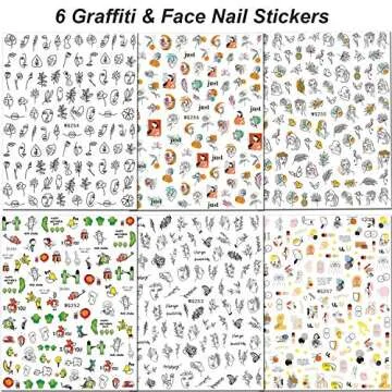 Creative 3D Graffiti Nail Art Stickers for Unique Designs