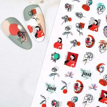 Creative 3D Graffiti Nail Art Stickers for Unique Designs