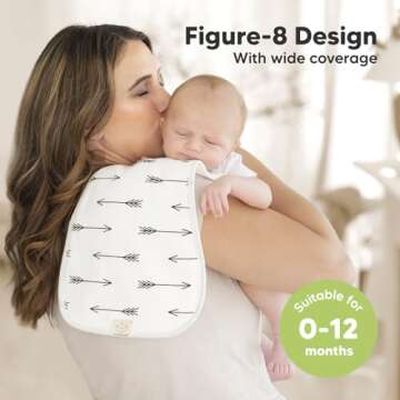 Organic Burp Cloths for Baby Boys and Girls - 5-Pack Super Absorbent Burping Cloth, Burp Clothes, Soft & Plush, Newborn Milk Spit Up Rags, Burpy Cloth Bib for Unisex, Burping Rags(Grayscape)