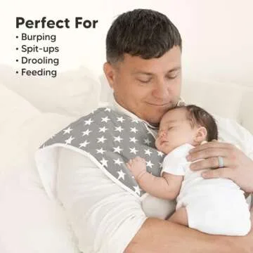 Organic Burp Cloths for Baby Boys and Girls - 5-Pack Super Absorbent Burping Cloth, Burp Clothes, Soft & Plush, Newborn Milk Spit Up Rags, Burpy Cloth Bib for Unisex, Burping Rags(Grayscape)