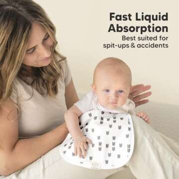 Organic Burp Cloths for Baby Boys and Girls - 5-Pack Super Absorbent Burping Cloth, Burp Clothes, Soft & Plush, Newborn Milk Spit Up Rags, Burpy Cloth Bib for Unisex, Burping Rags(Grayscape)