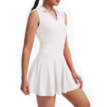 Golf Tennis Dress Workout Athletic Dresses for Women Active Wear Exercise Sport Polo Short Sleeveles...