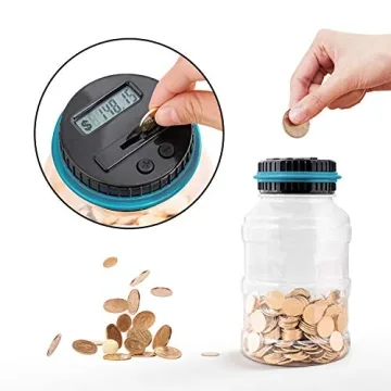 Vcertcpl Digital Coin Counting Piggy Bank 1.8L Capacity