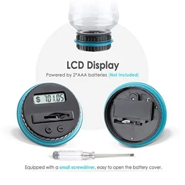 Vcertcpl Digital Coin Counting Piggy Bank 1.8L Capacity