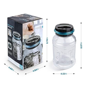 Vcertcpl Digital Coin Counting Piggy Bank 1.8L Capacity