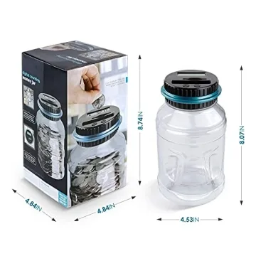 Vcertcpl Digital Coin Counting Piggy Bank 1.8L Capacity