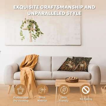 Charlotte Home Furnishings Couch Pillow Covers 16X16 in, Unicorn Decorative Throw Pillow Covers, Belgian Square Tapestry Cushion Case, Living Room Bed Sofa Home Decor, Soft Cotton Jacquard Woven