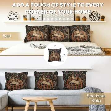 Charlotte Home Furnishings Couch Pillow Covers 16X16 in, Unicorn Decorative Throw Pillow Covers, Belgian Square Tapestry Cushion Case, Living Room Bed Sofa Home Decor, Soft Cotton Jacquard Woven