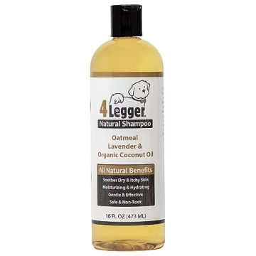 4Legger All Natural Organic Oatmeal Dog Shampoo for Itchy Skin with Aloe, Coconut & Lavender Essenti...