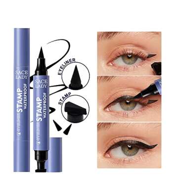 SACE LADY Eyeliner Stamp, Black Cat Eye Liner Make Up Waterproof Long Lasting Smudge-Proof High Pigmented Natural Eyes Makeup