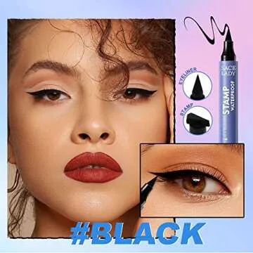 SACE LADY Eyeliner Stamp, Black Cat Eye Liner Make Up Waterproof Long Lasting Smudge-Proof High Pigmented Natural Eyes Makeup