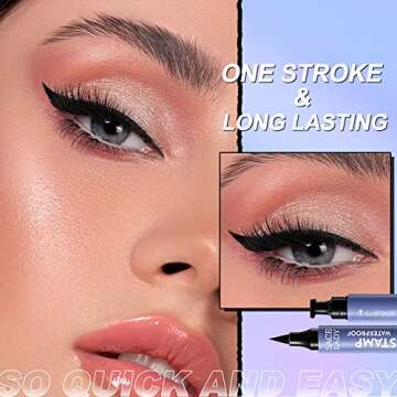 SACE LADY Eyeliner Stamp, Black Cat Eye Liner Make Up Waterproof Long Lasting Smudge-Proof High Pigmented Natural Eyes Makeup