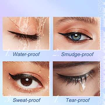 SACE LADY Eyeliner Stamp, Black Cat Eye Liner Make Up Waterproof Long Lasting Smudge-Proof High Pigmented Natural Eyes Makeup