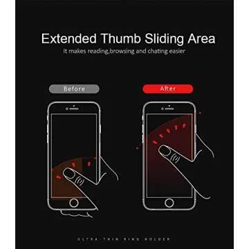 World's Slimmest Phone Ring Holder, Attom Tech Tomorotec Ultra Thin Cell Phone Ring Stand for Magnetic Car Mount Hook Compatible for iPhone Samsung Smartphone Accessories (Black)