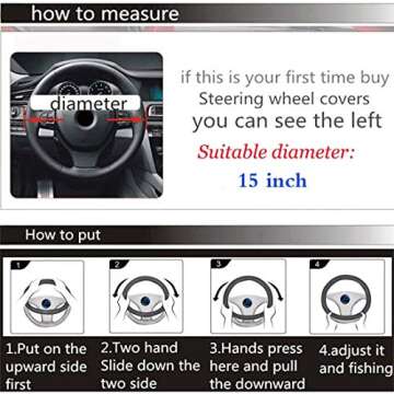 Cxtiy Steering Wheel Cover for Women Leather Universal Steering Wheel Covers for Car 15 inch (Pink)