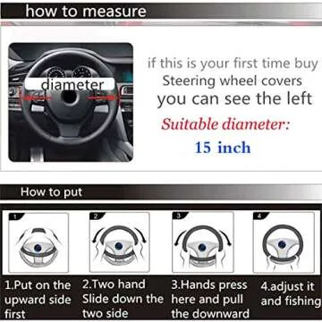 Cxtiy Steering Wheel Cover for Women Leather Universal Steering Wheel Covers for Car 15 inch (Pink)