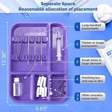JMU Dental Instrument Tray, Autoclavable Plastic, Size B