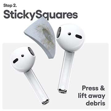 KeyBudz Air Care AirPods Cleaning Kit Accessories Set - Safely Sanitize, Clean and Maintain Your AirPods, AirPods Pro and Other Earphones - Includes Sticky Squares Putty Gunk Remover