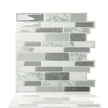 Tic Tac Tiles Peel and Stick 3D Wall Stickers (Grigio)