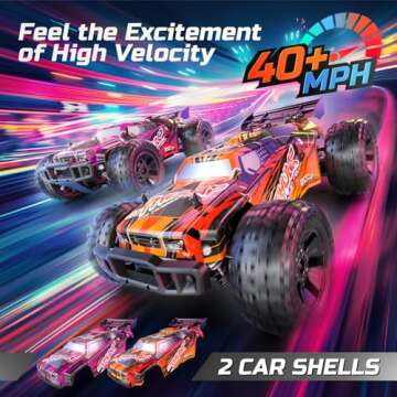 DEERC 200E 1:10 Large 3S Brushless High Speed RC Cars for Adults, 4X4 Fast RC Trucks W/Extra Shell L...