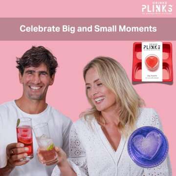 DRINKSPLINKS Large Silicone Heart Ice Cube Mold - Perfect for Cocktails & Baking