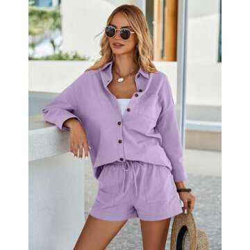 Beyove Women's 2 Piece Casual Cotton Linen Tracksuit Set