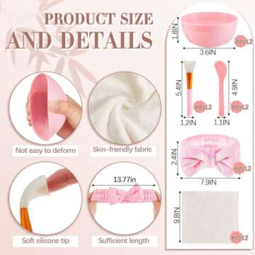 Shinylin Spa Party Supplies for Spa Party Favor Bulk, Include Face Mask Mixing Bowl Set, Mirror, Headband, Scrunchies, Cosmetic Bags, Face Wash Cloths for Spa Sleepover Birthday Party(96 Pcs)