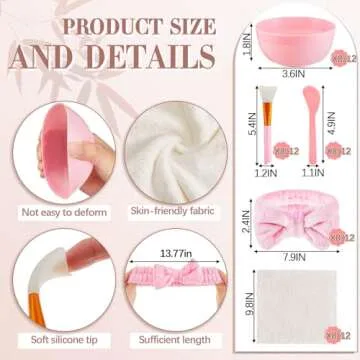 Shinylin Spa Party Supplies for Spa Party Favor Bulk, Include Face Mask Mixing Bowl Set, Mirror, Headband, Scrunchies, Cosmetic Bags, Face Wash Cloths for Spa Sleepover Birthday Party(96 Pcs)