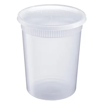 GUSTO 32 oz Deli Containers - Durable, Airtight, 24 Count