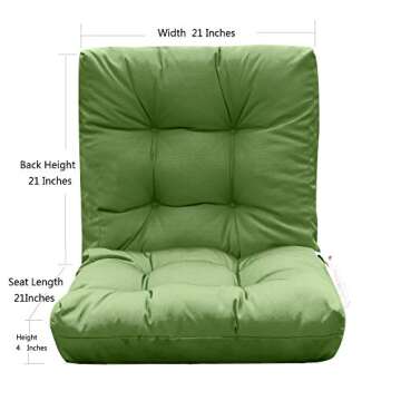QILLOWAY Outdoor Seat/Back Chair Cushion Tufted Pillow, Spring/Summer Seasonal All Weather Replacement Cushions. (Dark Green)