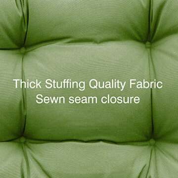 QILLOWAY Outdoor Seat/Back Chair Cushion Tufted Pillow, Spring/Summer Seasonal All Weather Replacement Cushions. (Dark Green)