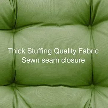 QILLOWAY Outdoor Seat/Back Chair Cushion Tufted Pillow, Spring/Summer Seasonal All Weather Replacement Cushions. (Dark Green)