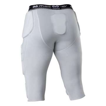 Mcdavid Youth Football Integrated 7 Pad ¾ Compression Tights, Protection for HIPS, Thighs, Tailbone & Knees, Kids