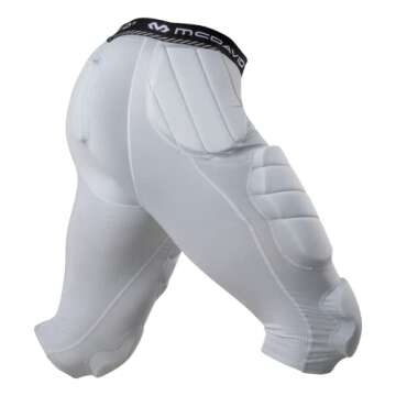 Mcdavid Youth Football Integrated 7 Pad ¾ Compression Tights, Protection for HIPS, Thighs, Tailbone & Knees, Kids