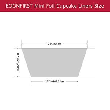 Eoonfirst Gold Mini Foil Cupcake Liners - 300 Pcs