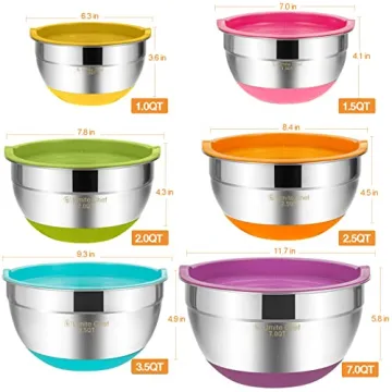 Stylish Umite Chef Mixing Bowls Set with Lids - 6 Piece