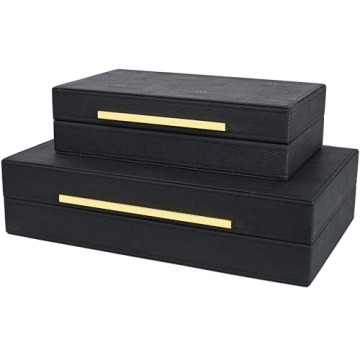 Luxurious ZI KOUL Black Shagreen Box Set for Stylish Storage