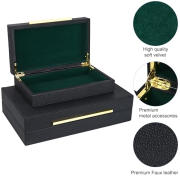 Luxurious ZI KOUL Black Shagreen Box Set for Stylish Storage