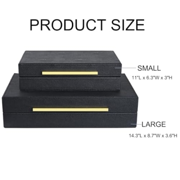 Luxurious ZI KOUL Black Shagreen Box Set for Stylish Storage