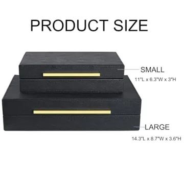Luxurious ZI KOUL Black Shagreen Box Set for Stylish Storage