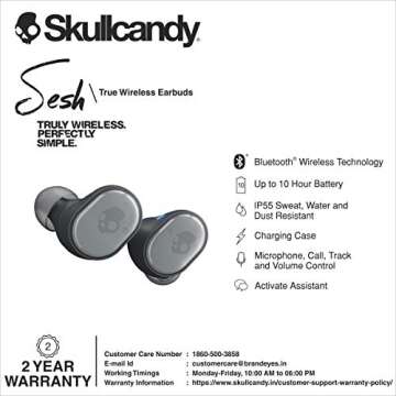 Skullcandy Sesh Wireless Earbuds - 10 Hour Battery Life