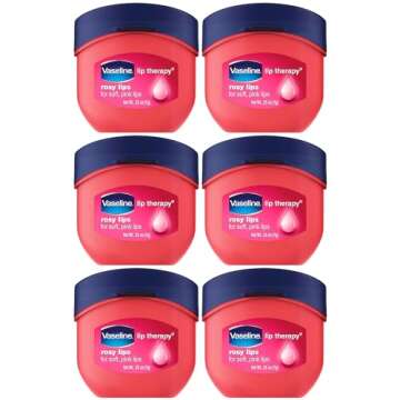 Vaseline Lip Therapy Rosy Lips 6-Pack – Mini Lip Balms for Soft, Deliciously Kissable Lips, Premium Gift Set, 0.25 Oz Ea