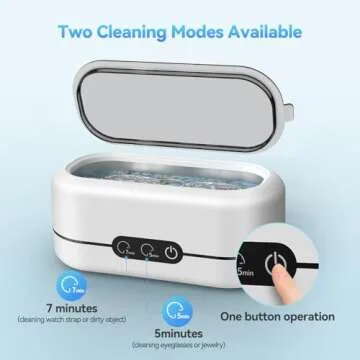 BYASKZIV Ultrasonic Jewelry Cleaner - Dual Modes & Stainless Steel Tank
