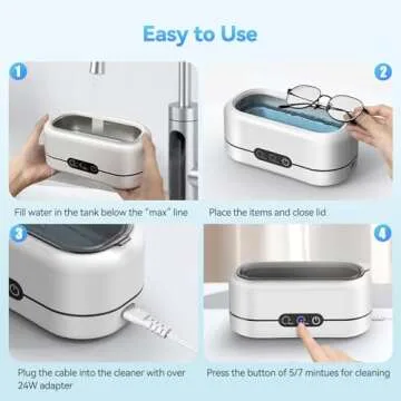 BYASKZIV Ultrasonic Jewelry Cleaner - Dual Modes & Stainless Steel Tank